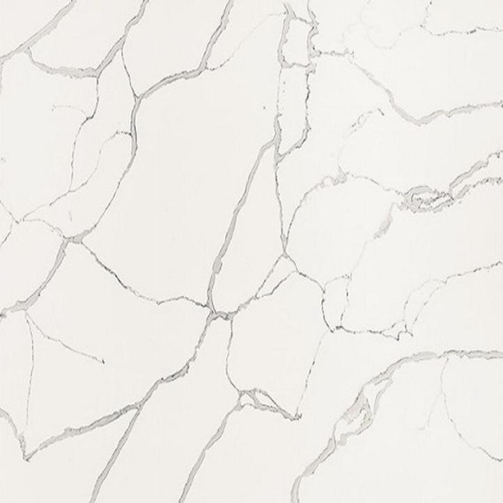 White quartz marble look countertop